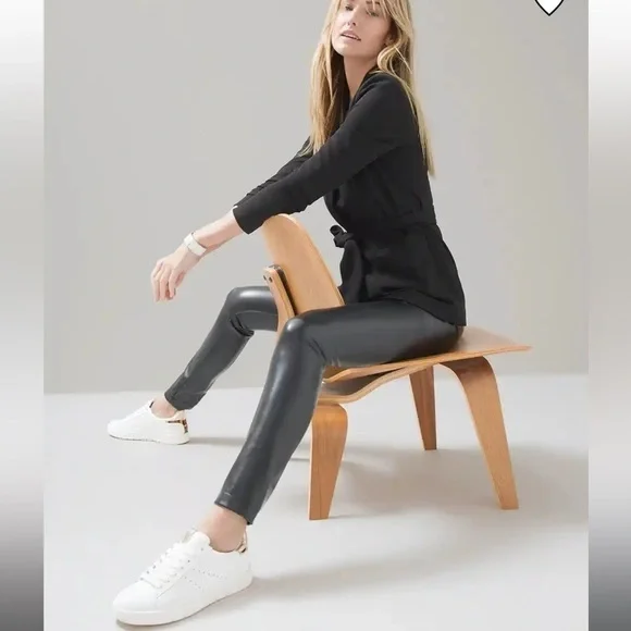 WHBM Vegan Leather Runway Legging Size 14 - Picture 5 of 12